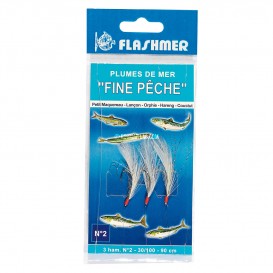 MITRAILETTE PLUMES DE MER FINE PECHE 6 HAMECONS