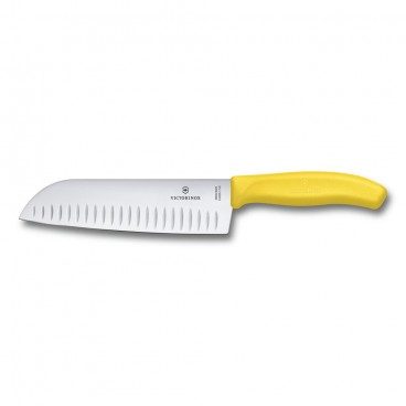 COUTEAU SANTOKU SWISS CLASSIC 17CM JAUNE