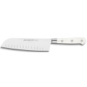 COUTEAU SABATIER SANTOKU ALVEOLE FORGE TOQUE BLANCHE