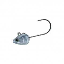 Leurre Nitro Shad 150 Bright & Shine monté sur têtes plombées de