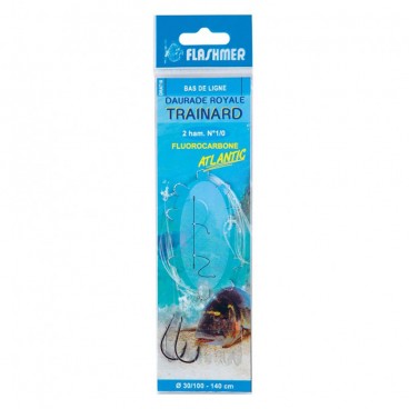 Bas De Ligne Daurade Flashmer – Trainard N°2, Fluorocarbone, 25/10, 140 Cm – Pour Pêche Côtière