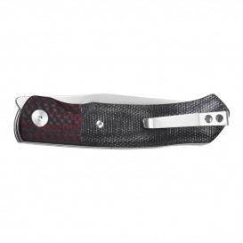 COUTEAU QSP GANNET CARBONE MICARTA NOIR ROUGE