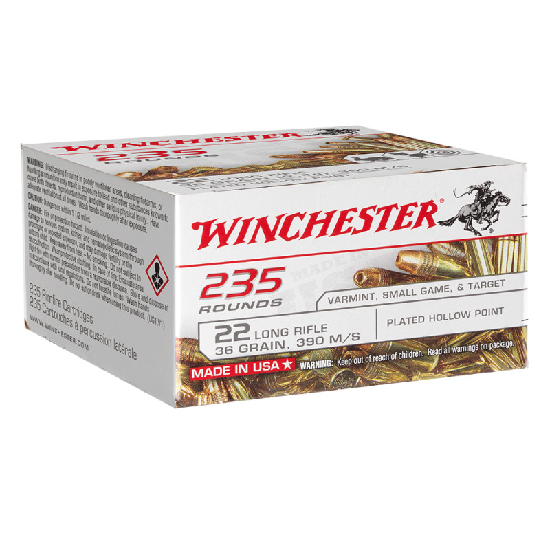 MUNITIONS WINCHESTER 22LR 235 ROUNDS C22LR235HP