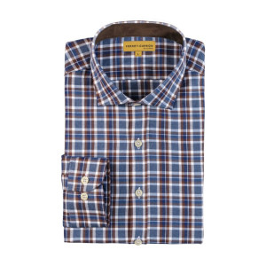 CHEMISE LIGNE VERNEY CARRON CHEVERNY MARRON/BLEU