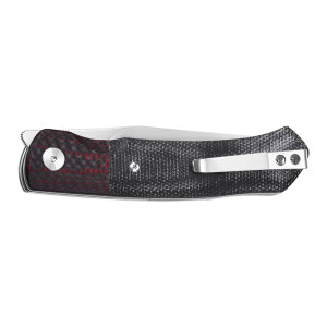 COUTEAU QSP GANNET CARBONE MICARTA NOIR ROUGE
