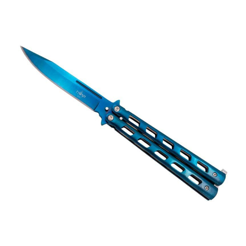 COUTEAU PAPILLON THIRD 13CM TOUT INOX BLEU