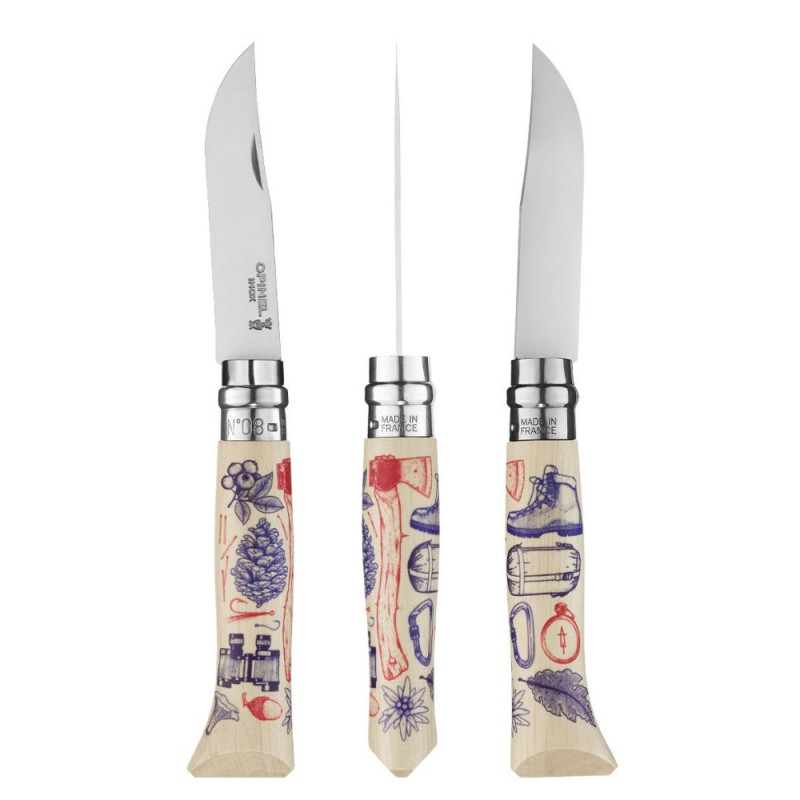 Couteau Multifonction Opinel Outdoor N ° 8 Orange Et Gris