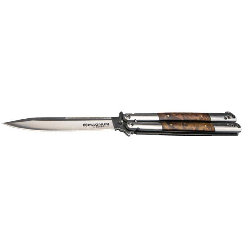 COUTEAU PAPILLON BOKER MAGNUM BALISONG WOOD LARGE