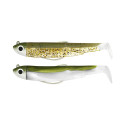 LEURRE SOUPLE DOUBLE COMBO BLACK MINNOW 120 + TETE PLOMBEE SHORE