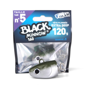 TETE PLOMBEE BLACK MINNOW EXTRA DEEP 120