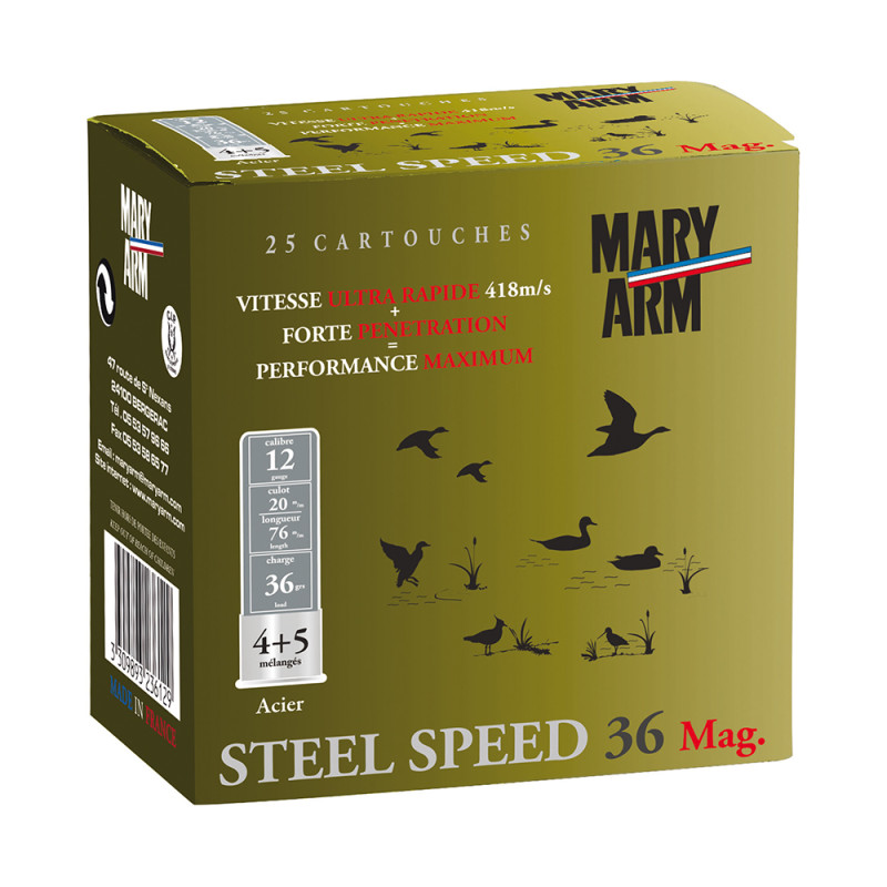 CARTOUCHES MARY ARM ACIER STEEL SPEED 36 MAGNUM