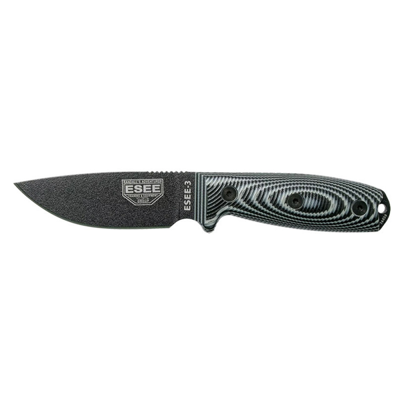 COUTEAU ESEE 3 GRIS/NOIR