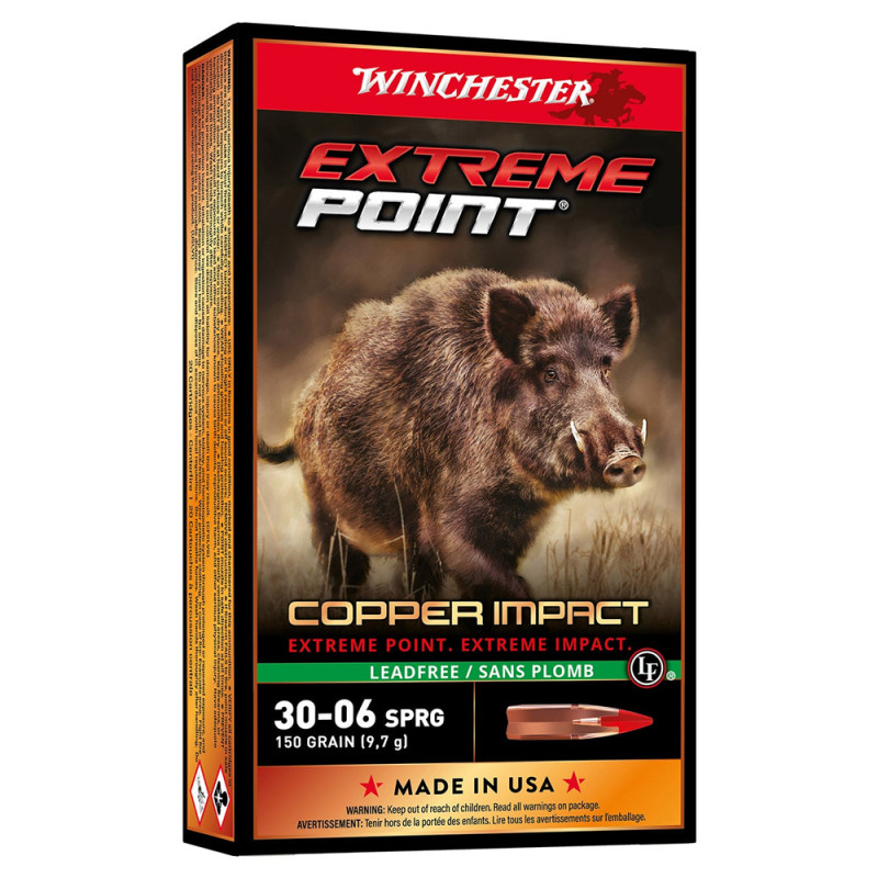 MUNITIONS BALLES WINCHESTER 30-06 SPR EXTREME POINT LEAD FREE