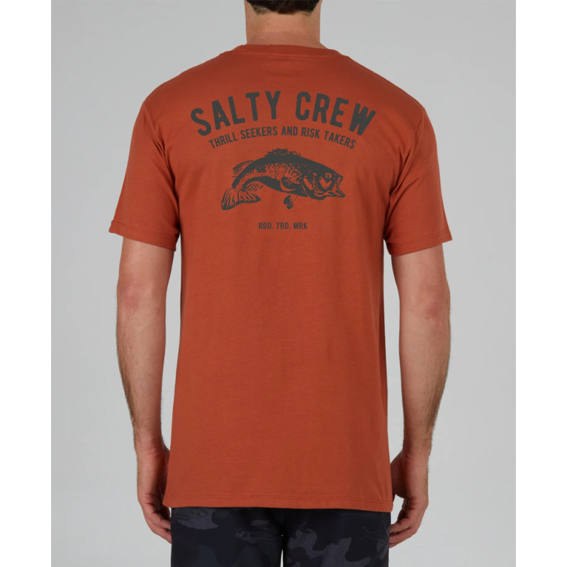 T-SHIRT SALTY CREW BASS STAMP PREMIUM RUST