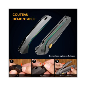 COUTEAU REMETTE TITANE NOIR SANS VIS RTWK1-F