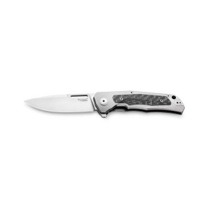 COUTEAU LIONSTEEL Q4TTRO TITANIUM GRIS/FIBRE DE CARBONE