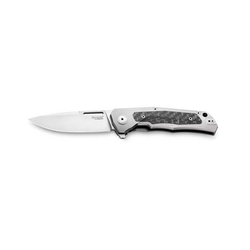 COUTEAU LIONSTEEL Q4TTRO TITANIUM GRIS/FIBRE DE CARBONE