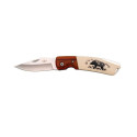 COUTEAU THIRD BOIS ROUGE/ABS BEIGE MOTIF SANGLIER 11.5CM INOX