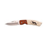 COUTEAU THIRD BOIS ROUGE/ABS BEIGE MOTIF CERF 11.5CM INOX