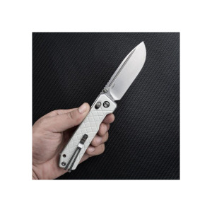 COUTEAU SRM MANCHE G10 BLANC