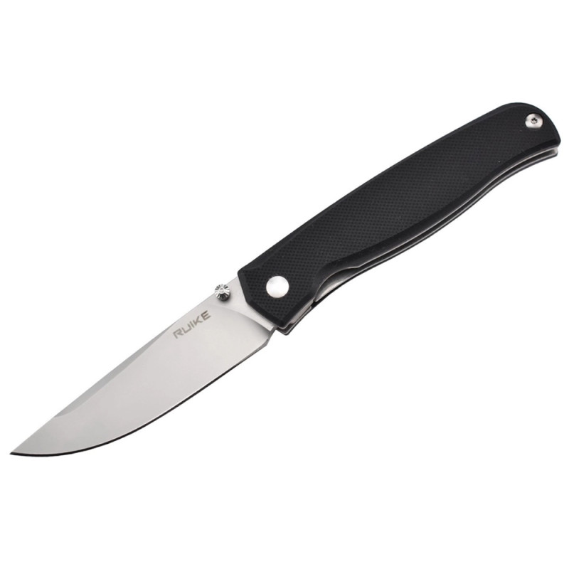 COUTEAU RUIKE P661B MANCHE G10 NOIR LAME DROP POINT