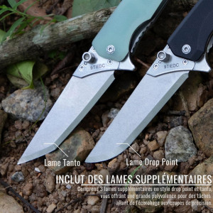 COUTEAU TACRAY LAMES INTERCHANGEABLES MANCHE JADE