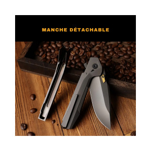 COUTEAU REMETTE TITANE NOIR SANS VIS RTWK1-F