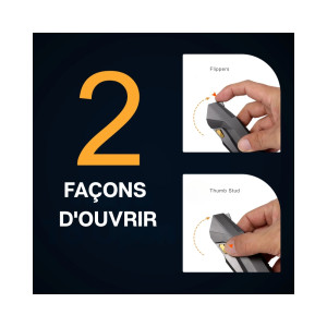 COUTEAU REMETTE TITANE NOIR SANS VIS RTWK1-F