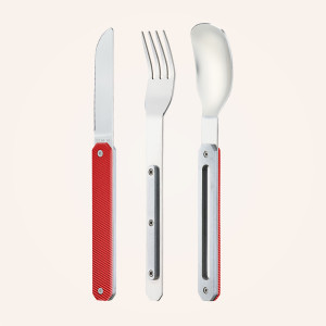 COUVERTS DROITS AKINOD 12H34 ALUMINIUM ROUGE