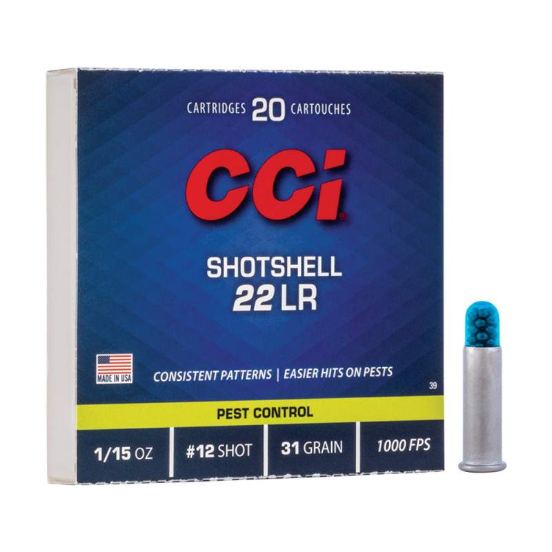 BOITE DE 20 MUNITIONS CCI 22LR GRENAILLE N12