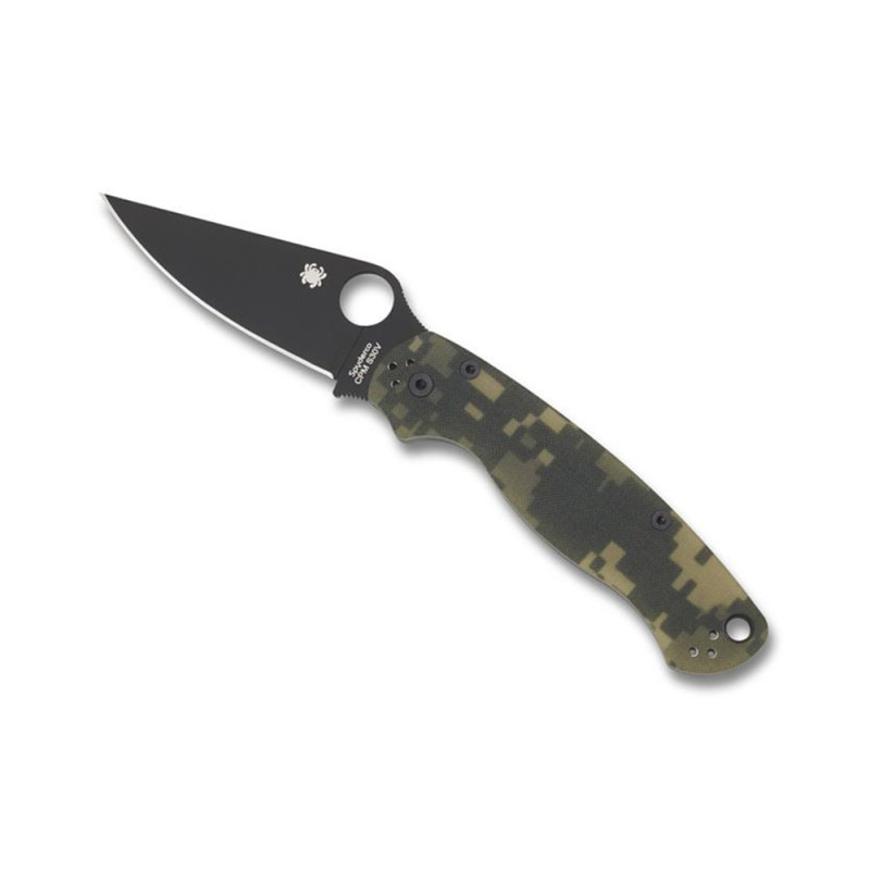 COUTEAU SPYDERCO PARA MILITARY 2 CAMO LAME NOIRE