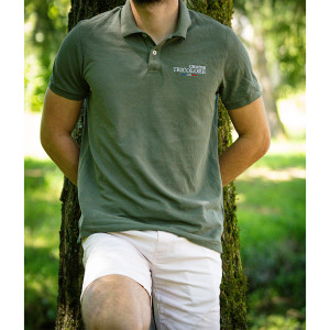 POLO CHASSE TRICOLORE KAKI