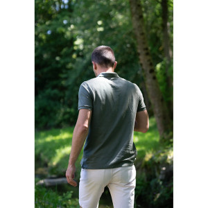 POLO CHASSE TRICOLORE KAKI