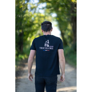 T-SHIRT CHASSE TRICOLORE TÊTE DE CHIEN - NOIR