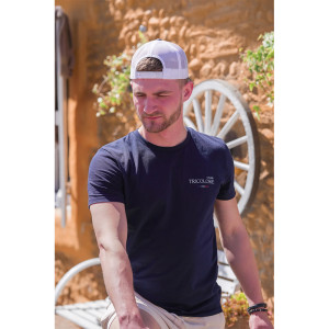 T-SHIRT CHASSE TRICOLORE UNE PASSION QUI NOUS REUNIT - NAVY