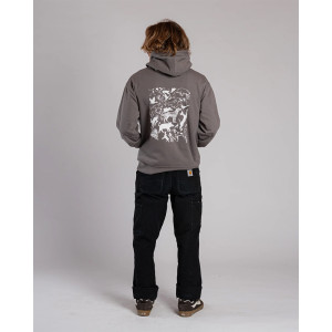 SWEAT A CAPUCHE PLUME ET POIL FAUNE TAUPE