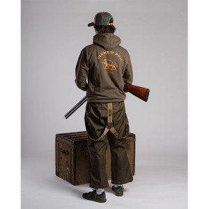 SWEAT A CAPUCHE PLUME ET POIL KAKI SANGLIER