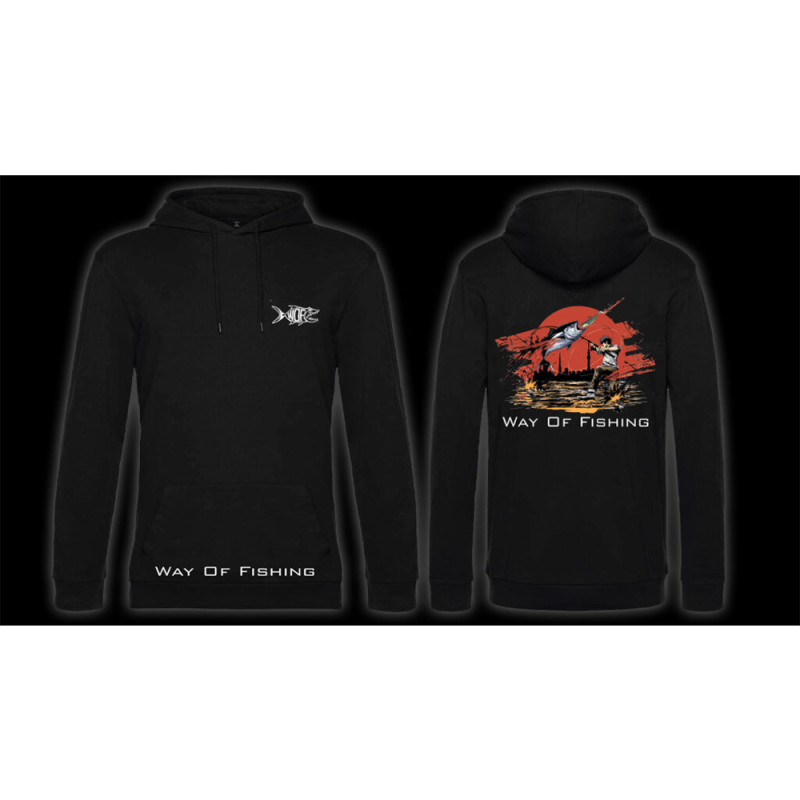 SWEAT A CAPUCHE WAY OF FISHING MANGA NOIR