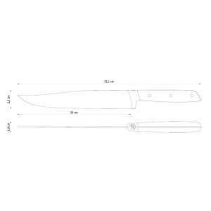 COUTEAU A DÉCOUPER 32 DUMAS YATAGAN SIGNATURE MICARTA 20CM