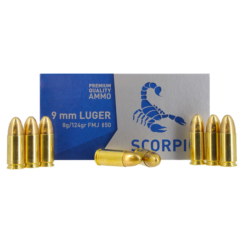 MUNITIONS STV SCORPIO 9X19 124G X50