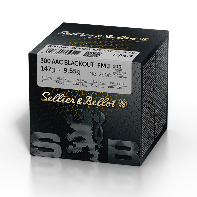 MUNITIONS BALLES SELLIER & BELLOT 300 AAC BLACKOUT PAR 100 147G