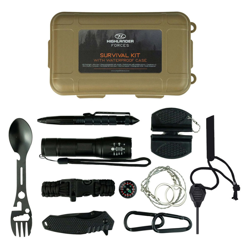 KIT SURVIE HIGHLANDER BOITE WATERPROOF