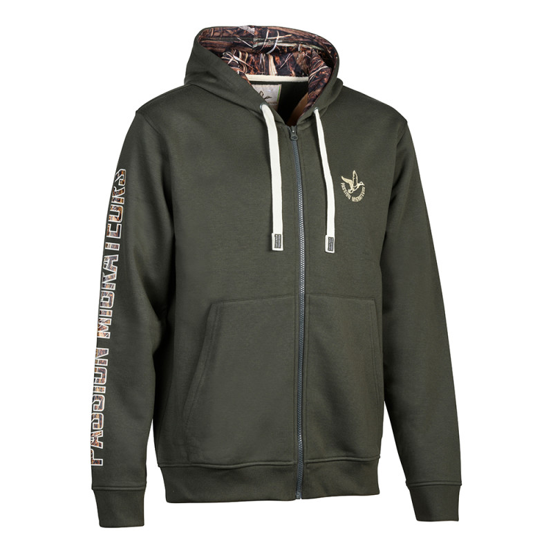 SWEAT SHIRT ZIPPÉ PERCUSSION AFFUT KAKI