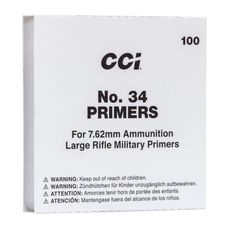 AMORCE CCI LARGE-RIFLE MIL-SPEC NO.34/7.62 PAR 100