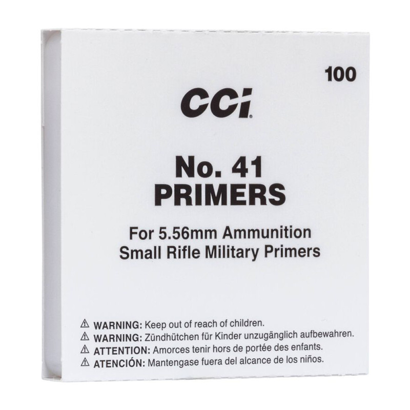 AMORCE CCI SMALL RIFLE MIL-SPEC NO.41/5.56 PAR 100