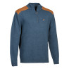 PULL PROHUNT FOX ZIPPÉ BLEU DENIM IBEX