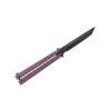 COUTEAU PAPILLON THIRD ALUMINIUM GRIS/ROUGE 15CM INOX