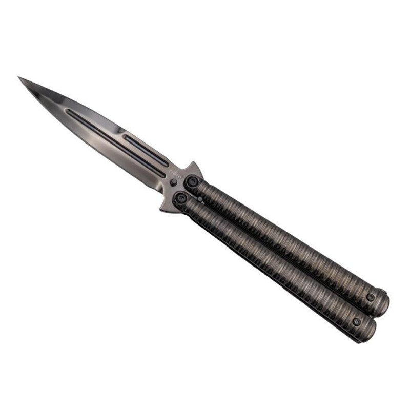 COUTEAU PAPILLON THIRD TITANE NOIR 12CM INOX