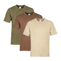 PACK 3 T-SHIRTS MARRON BEIGE KAKI