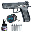 PACK PISTOLET ASG CZ P-09 DUTY 4.5 PLOMBS/ BBS